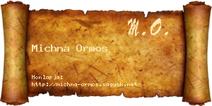 Michna Ormos névjegykártya